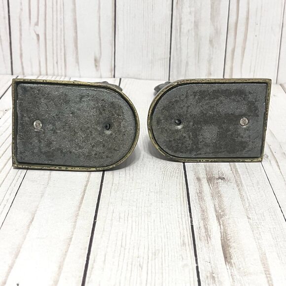 Vintage Pair of Solid Brass Unicorn Bookends Magic Horses 7.5” - Picture 8 of 10